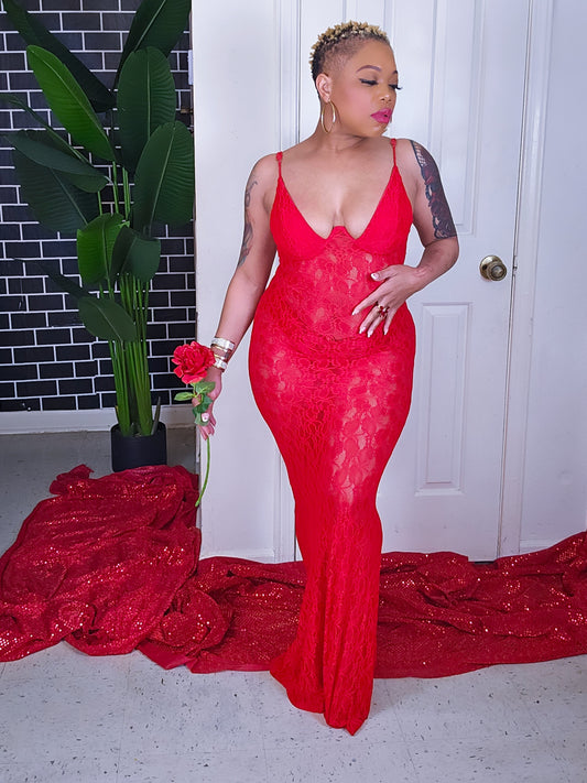 KISS MY LIPS DRESS (RED)