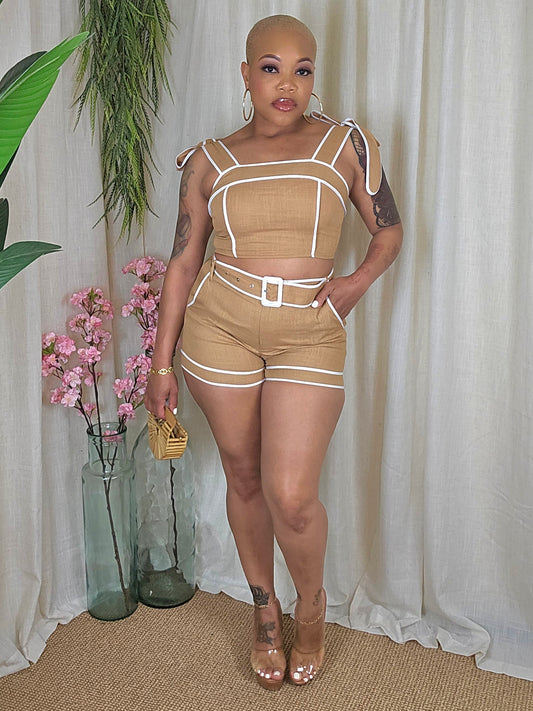 LINEN SEASON SET (CAMEL)
