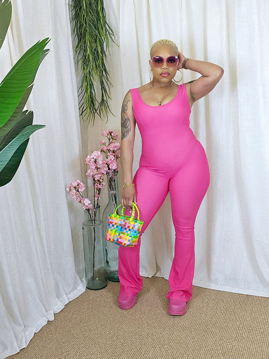 POP OF COLOR JUMPSUIT (PINK)
